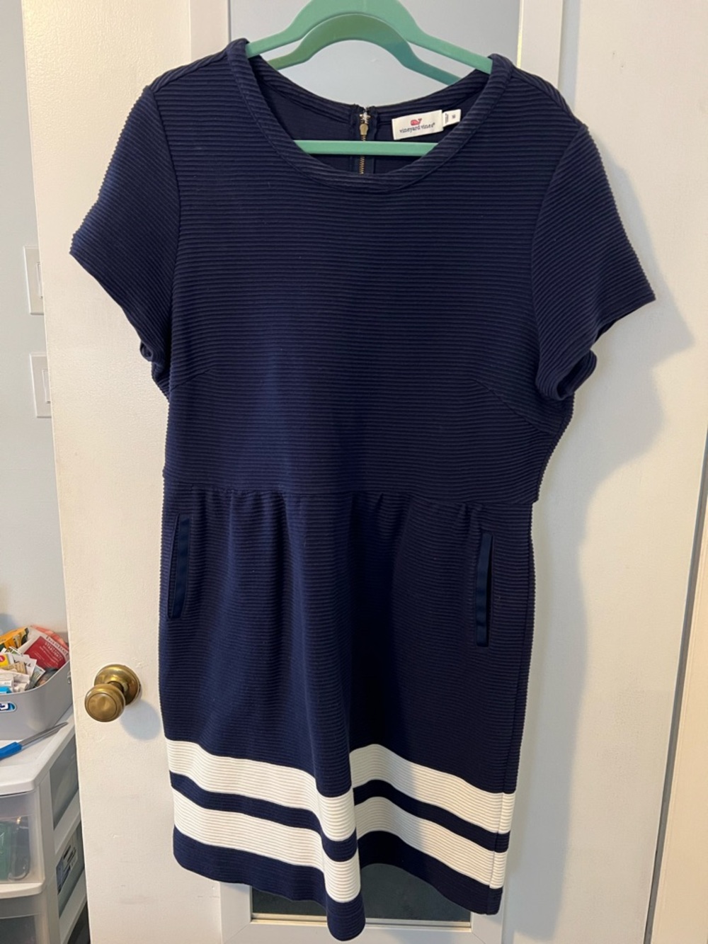 Vineyard Vines Navy Dress with White Stripes